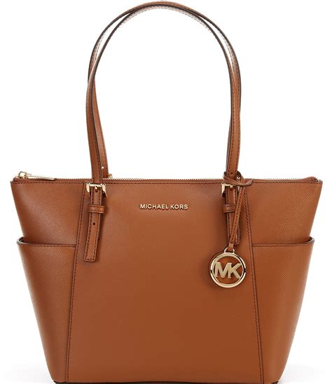 michael kors jet set east west signature tote brown|mk saffiano leather tote bag.